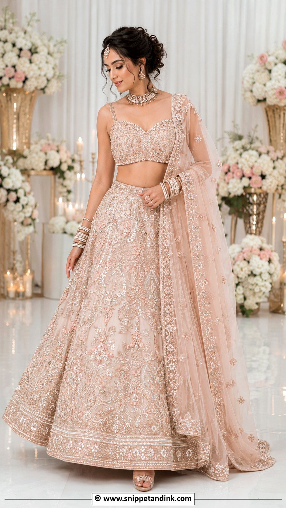 Sweetheart Neck Bridal Blouse With Lehenga - Snippet and Ink - 30 Bride Blouse Designs