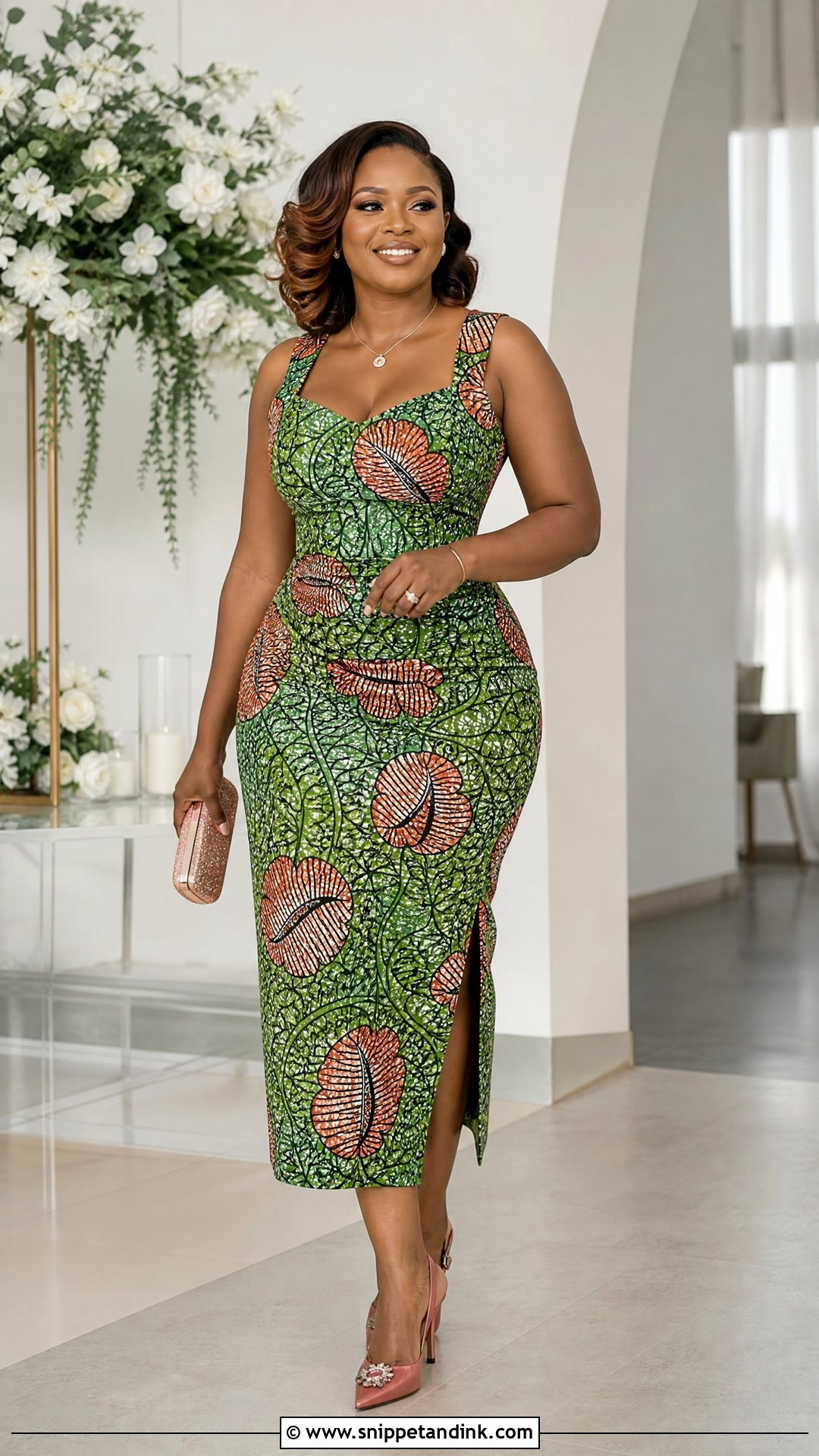 Sweetheart Neck Fitted Ankara Gown - Snippet and Ink - 25 Fitted Ankara Gowns