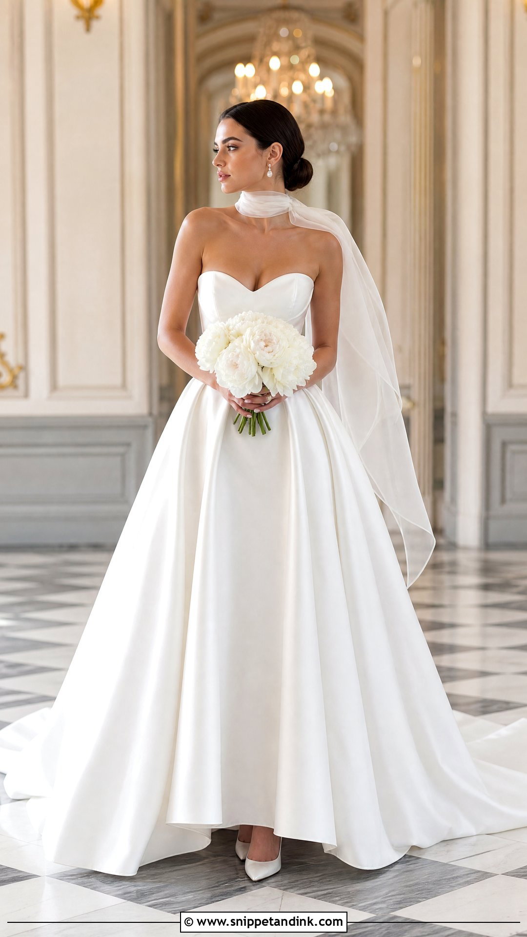 Sweetheart Neck Scarf Wedding Dress - Snippet and Ink - 20 Neck Scarf Wedding Dresses