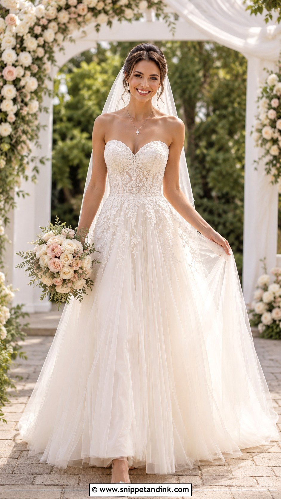 Sweetheart Neck Wedding Dress - Snippet and Ink - 25 Soft Romantic Wedding Dress Ideas