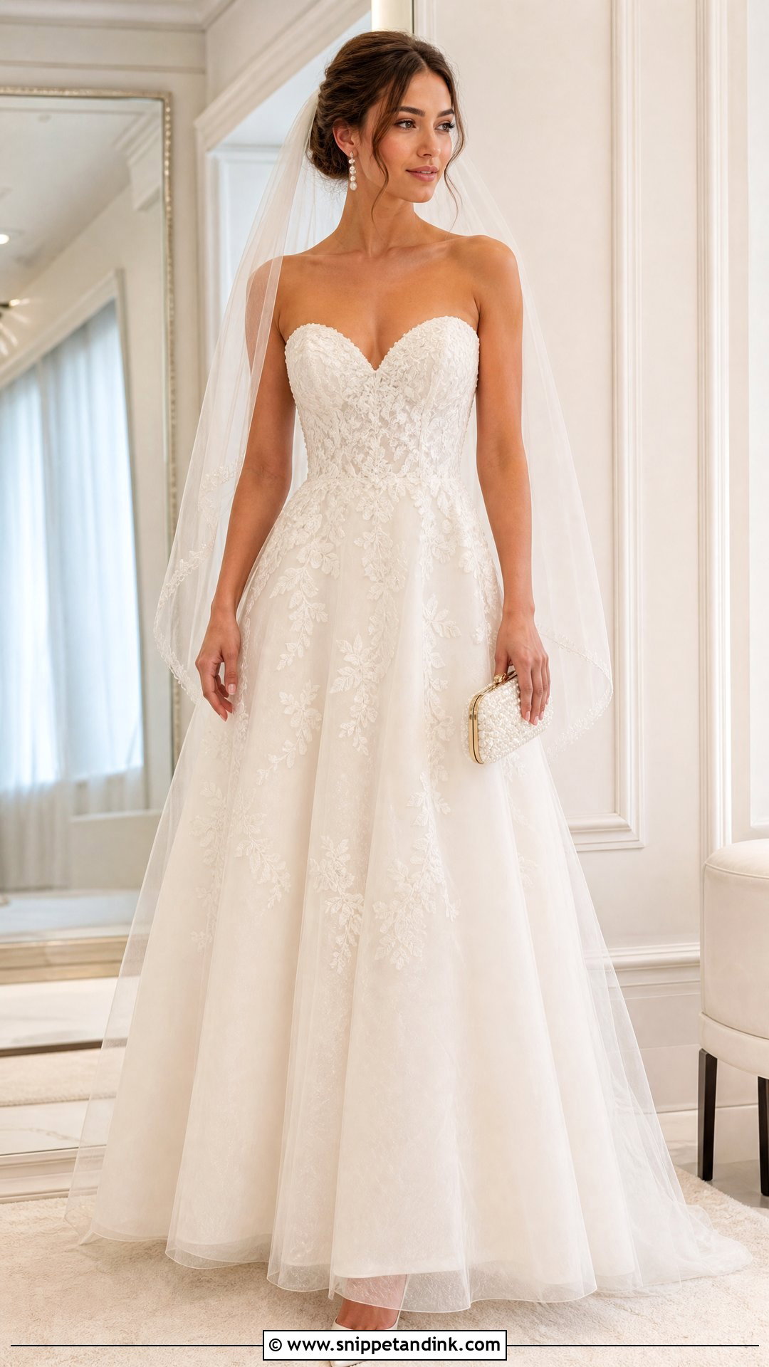 Sweetheart Neckline A Line Wedding Dress - Snippet and Ink - 20 Small Bust Wedding Dress Ideas