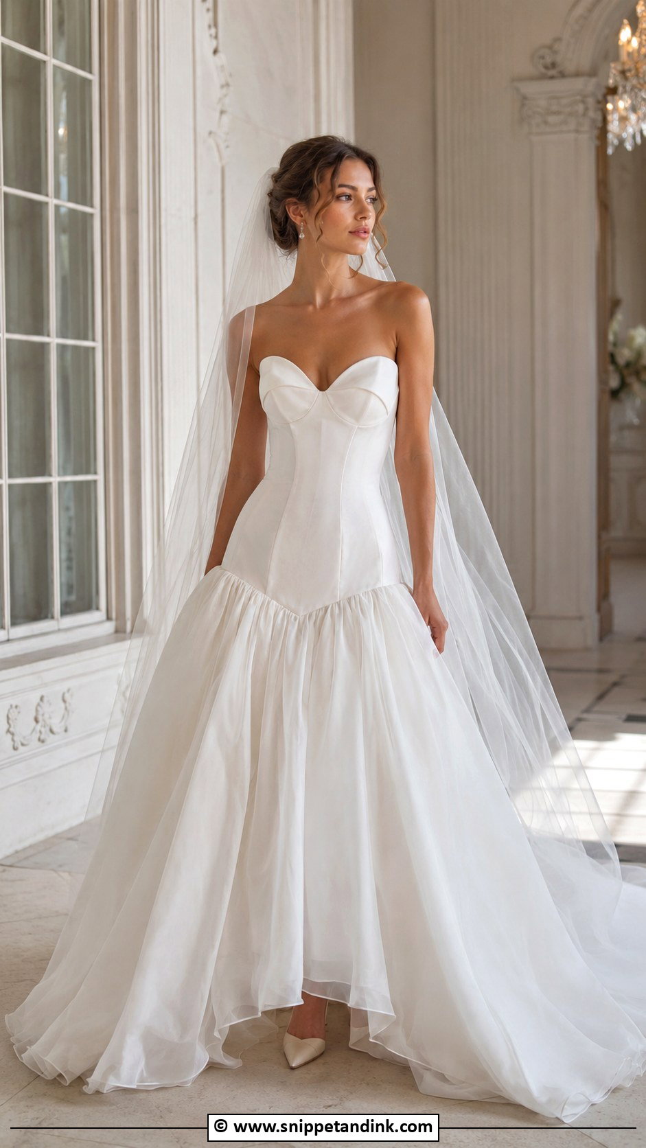 Sweetheart Neckline Drop Waist Wedding Dress - Snippet and Ink - 30 Sweetheart Neckline Wedding Dress Ideas