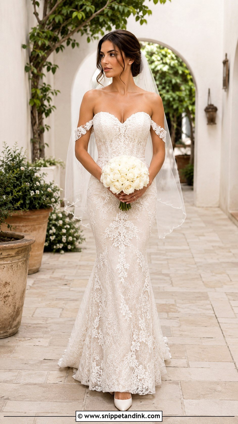 Sweetheart Neckline Lace Wedding Dress - Snippet and Ink - 20 Haley Bieber Wedding Dress Ideas