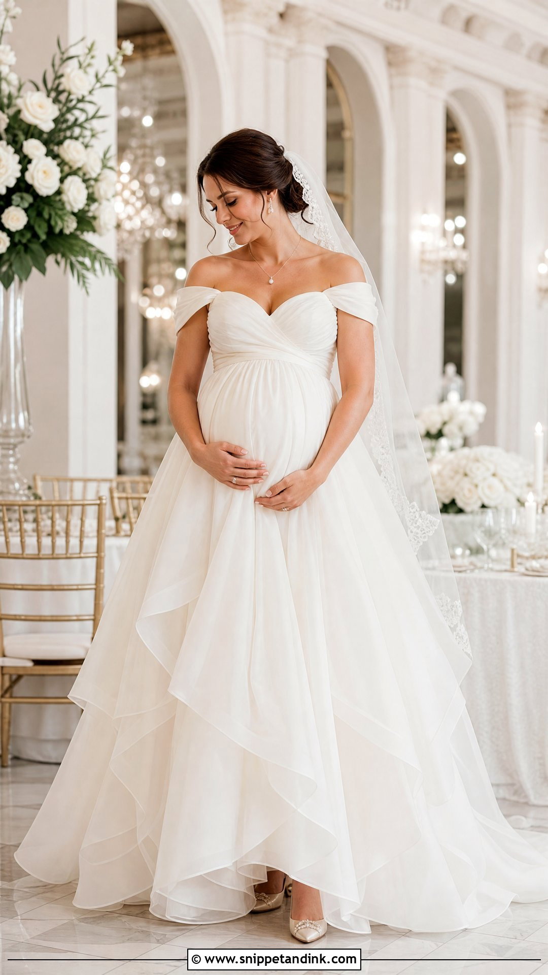 Sweetheart Neckline Maternity Bridal Gown - Snippet and Ink - 25 Maternity Bridal Gowns