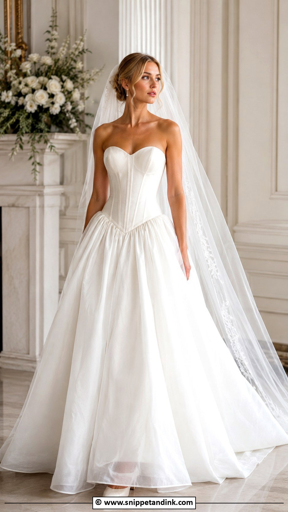 Sweetheart Neckline Organza Wedding Dress - Snippet and Ink - 30 Sweetheart Neckline Wedding Dress Ideas