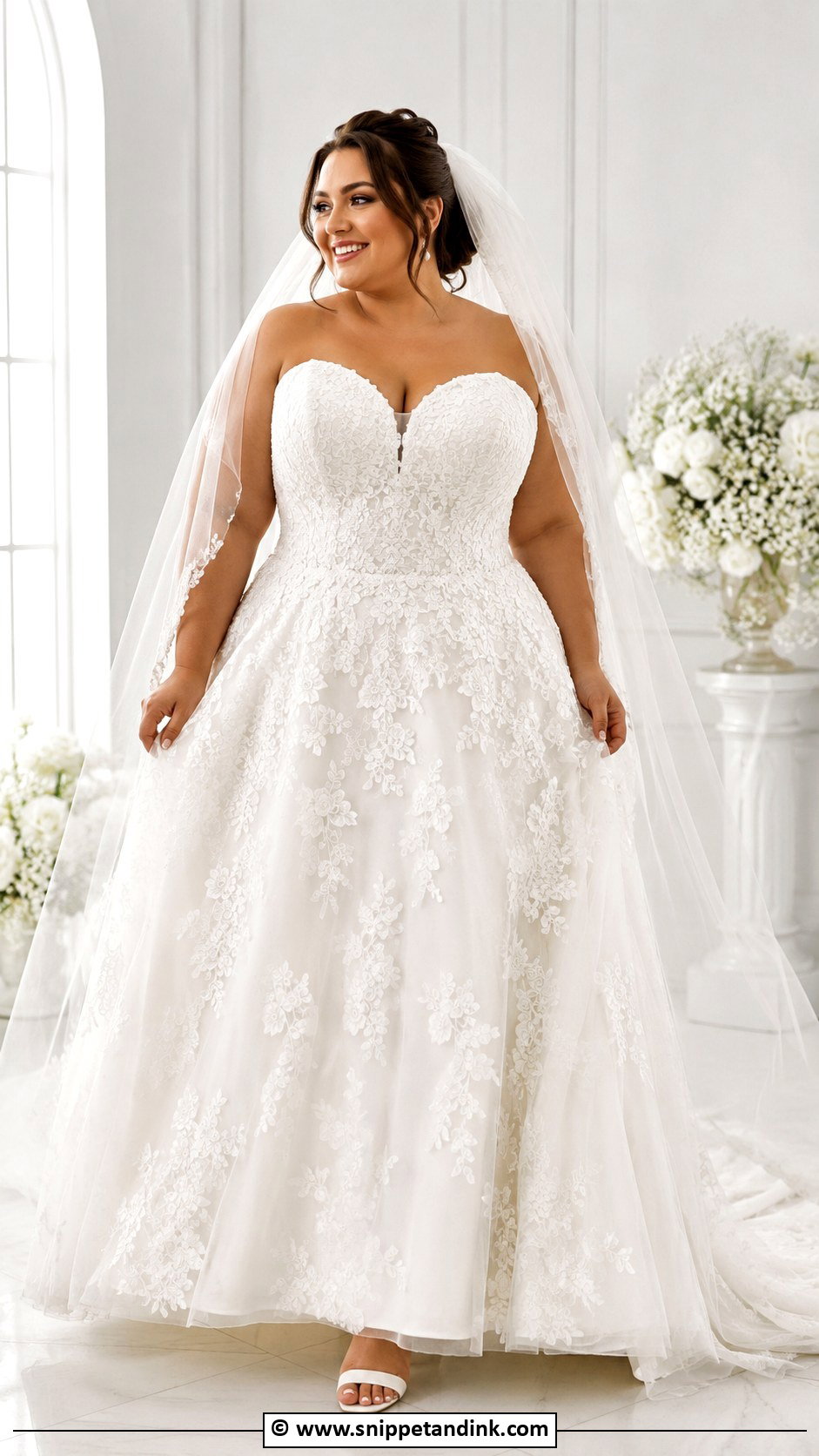 Sweetheart Neckline Plus Size Wedding Dress - Snippet and Ink - 30 Sweetheart Neckline Wedding Dress Ideas