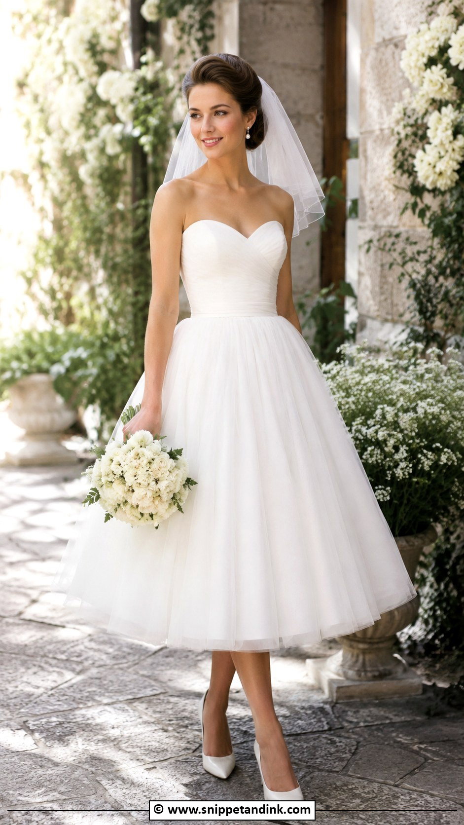 Sweetheart Neckline Tea Length Wedding Dress - Snippet and Ink - 30 Sweetheart Neckline Wedding Dress Ideas