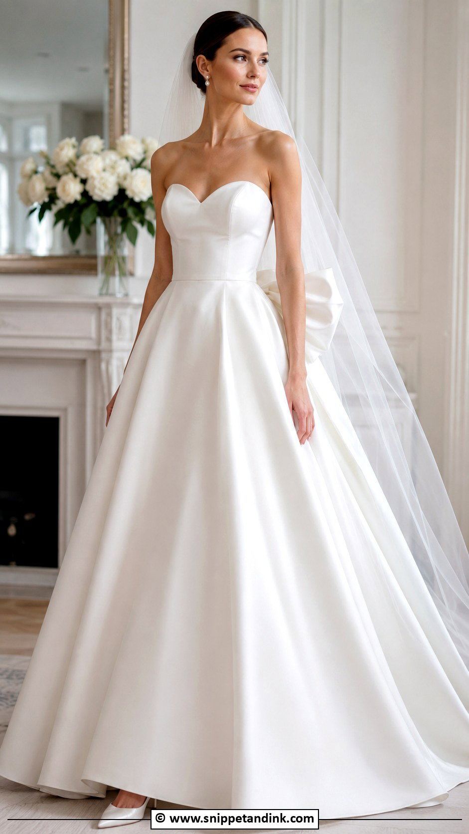 Sweetheart Neckline Wedding Dress With Bow - Snippet and Ink - 30 Sweetheart Neckline Wedding Dress Ideas