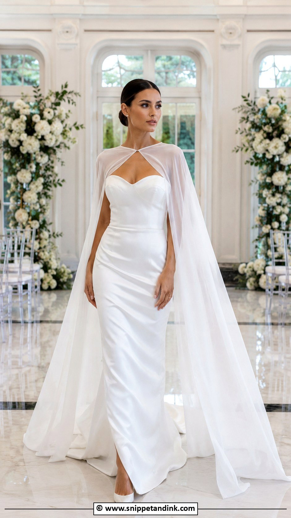 Sweetheart Neckline Wedding Dress With Cape - Snippet and Ink - 30 Sweetheart Neckline Wedding Dress Ideas