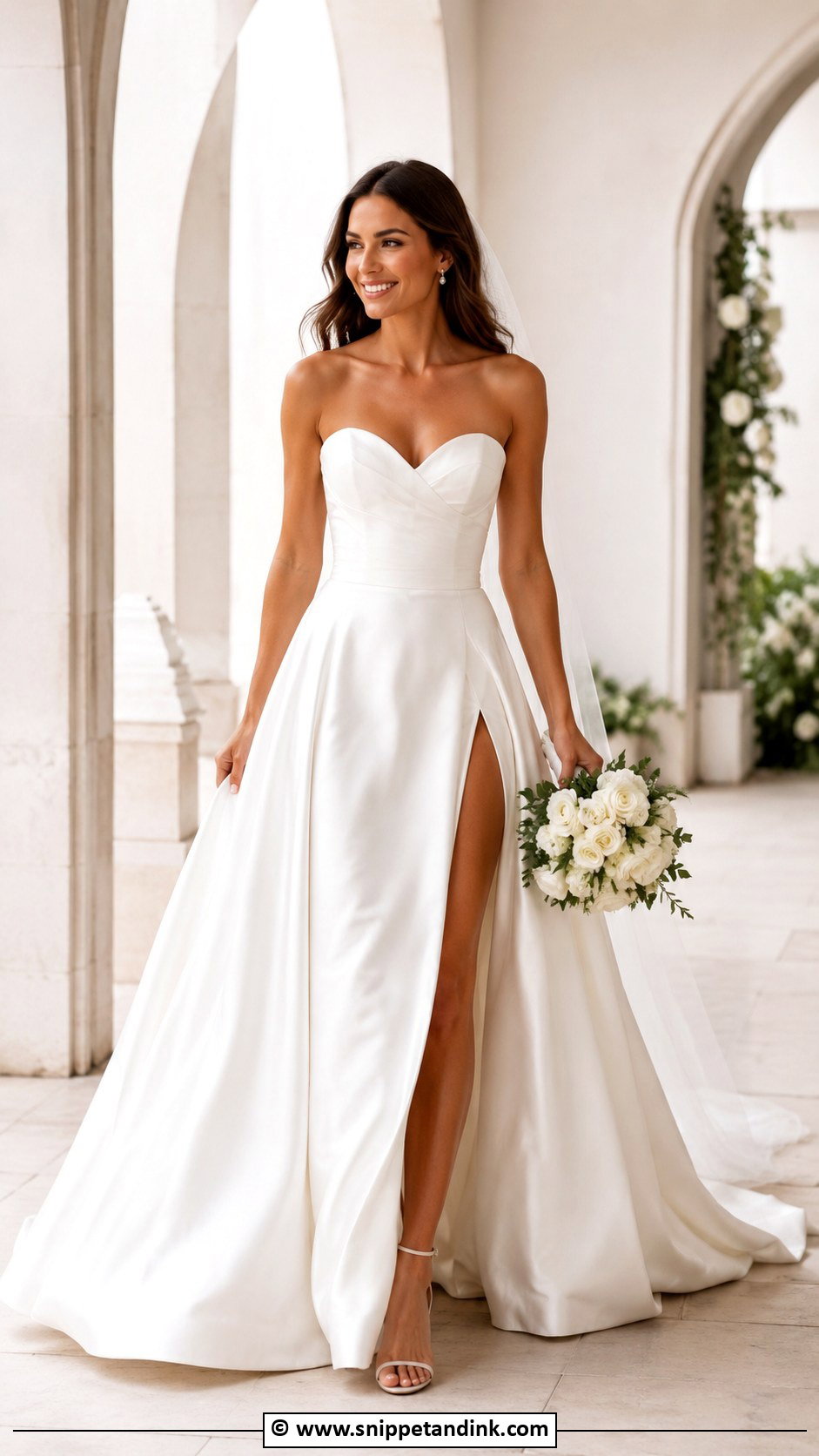Sweetheart Neckline Wedding Dress With Slit - Snippet and Ink - 30 Sweetheart Neckline Wedding Dress Ideas