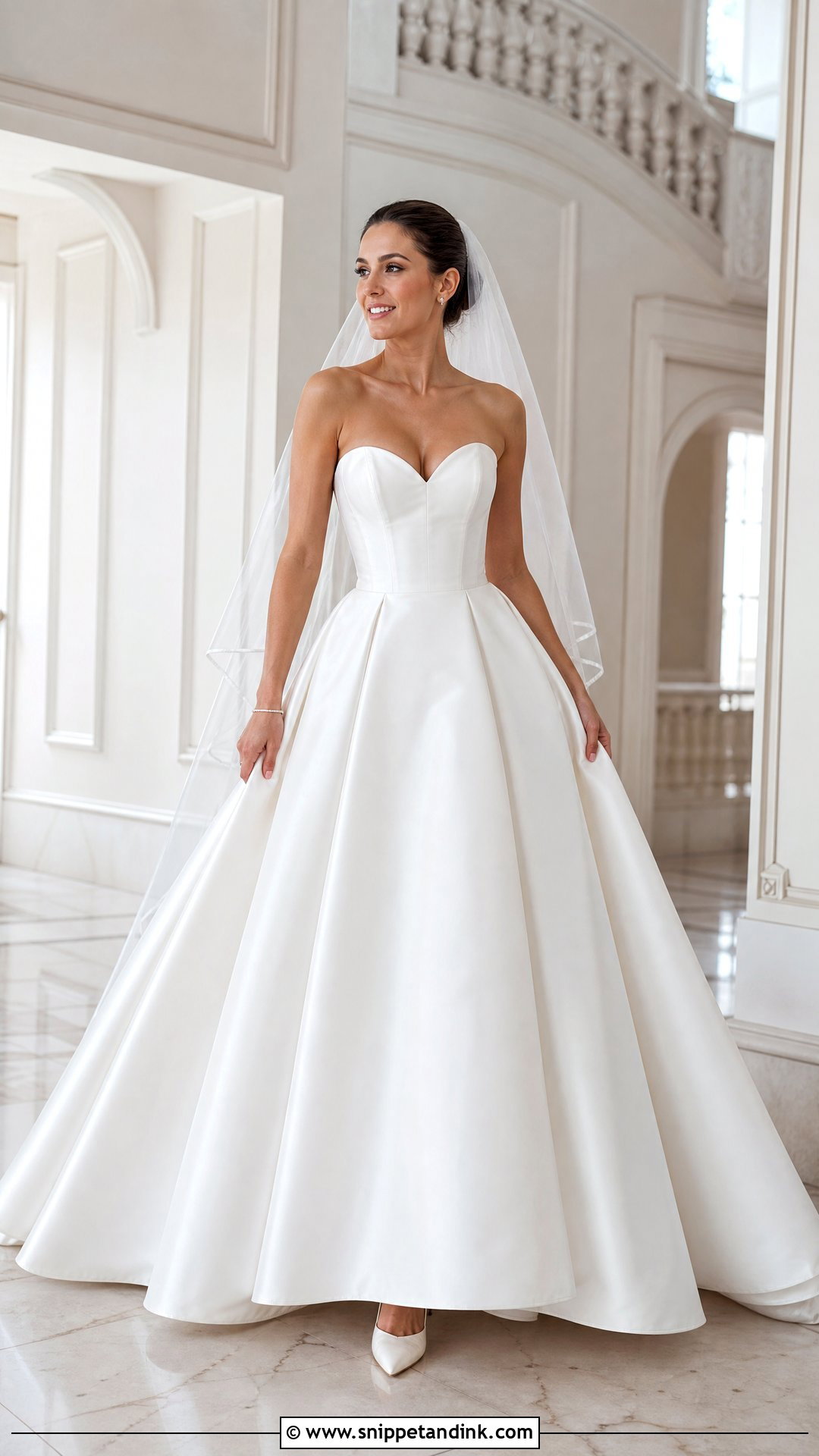 Sweetheart Neckline White Duchess Gown - Snippet and Ink - 20 White Duchess Gown Styles