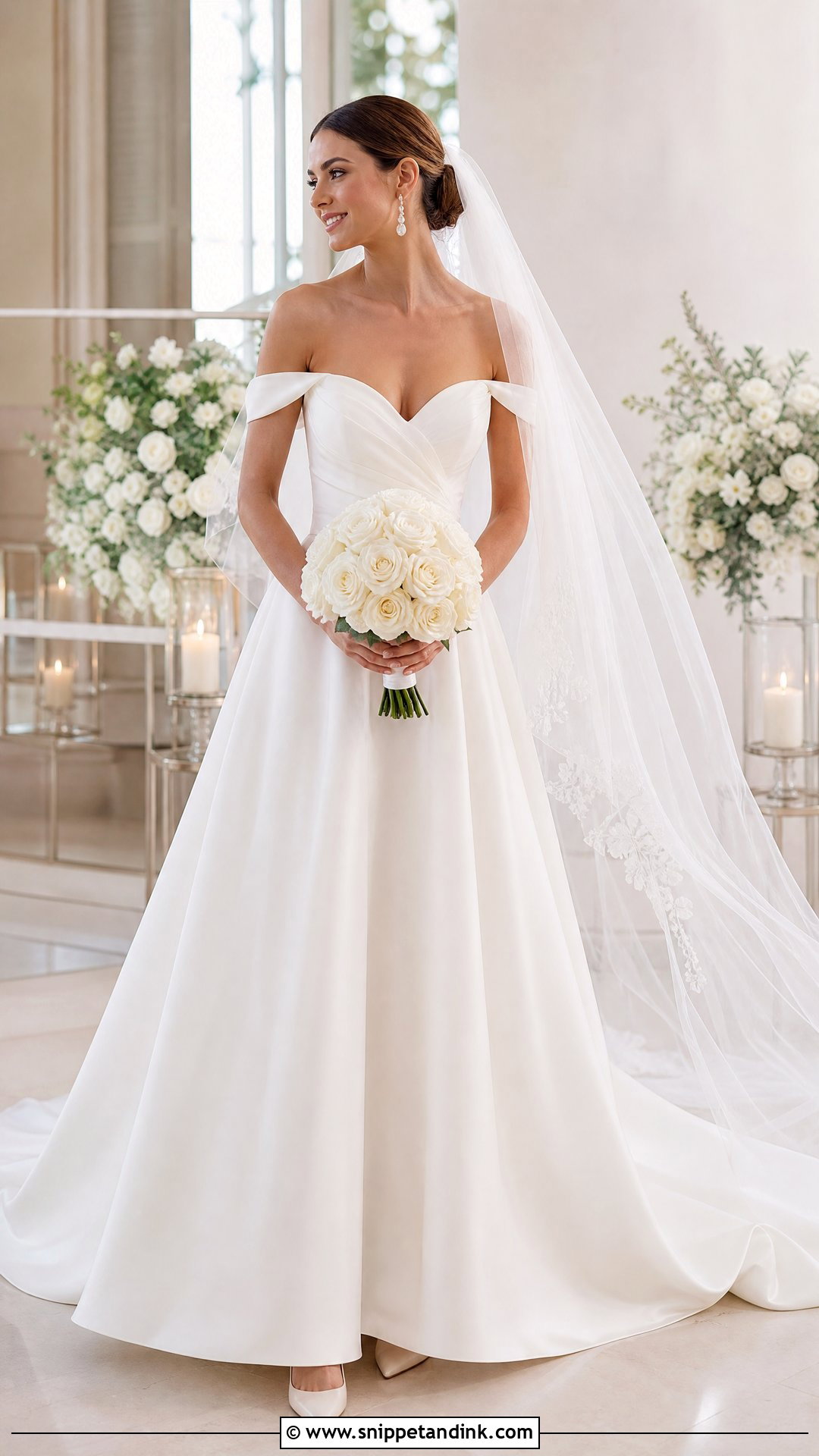Sweetheart Off Shoulder Bridal Gown - Snippet and Ink - 20 Off Shoulder Bridal Gown Ideas