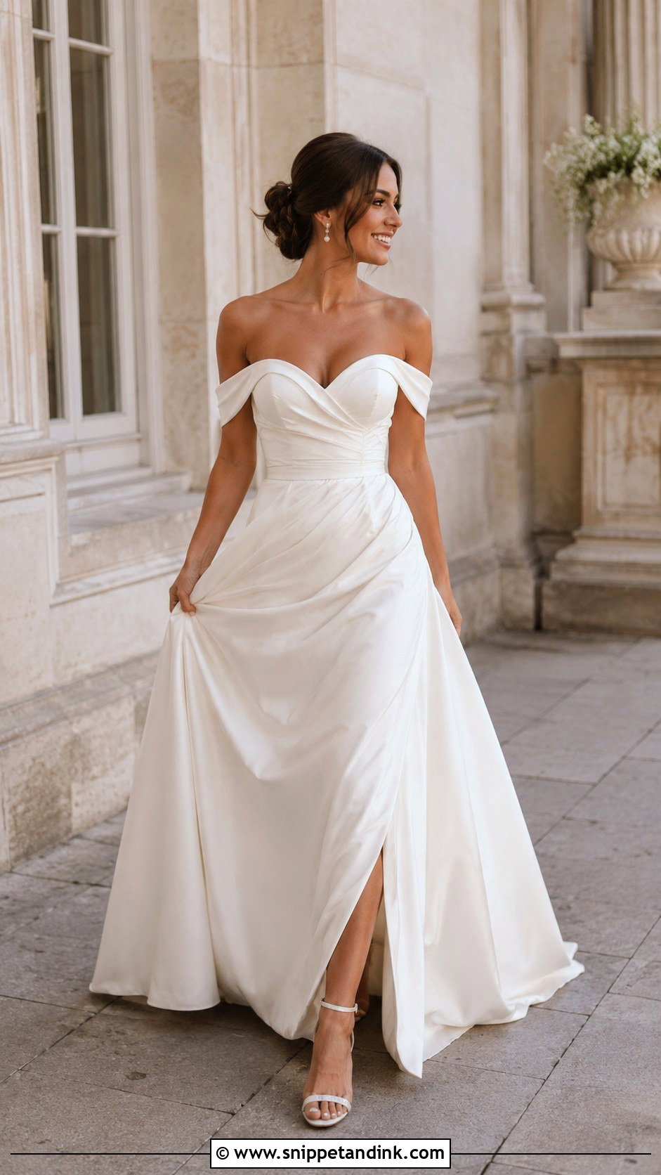 Sweetheart Off Shoulder Wedding Dress - Snippet and Ink - 25 Sweetheart Wedding Dress Ideas