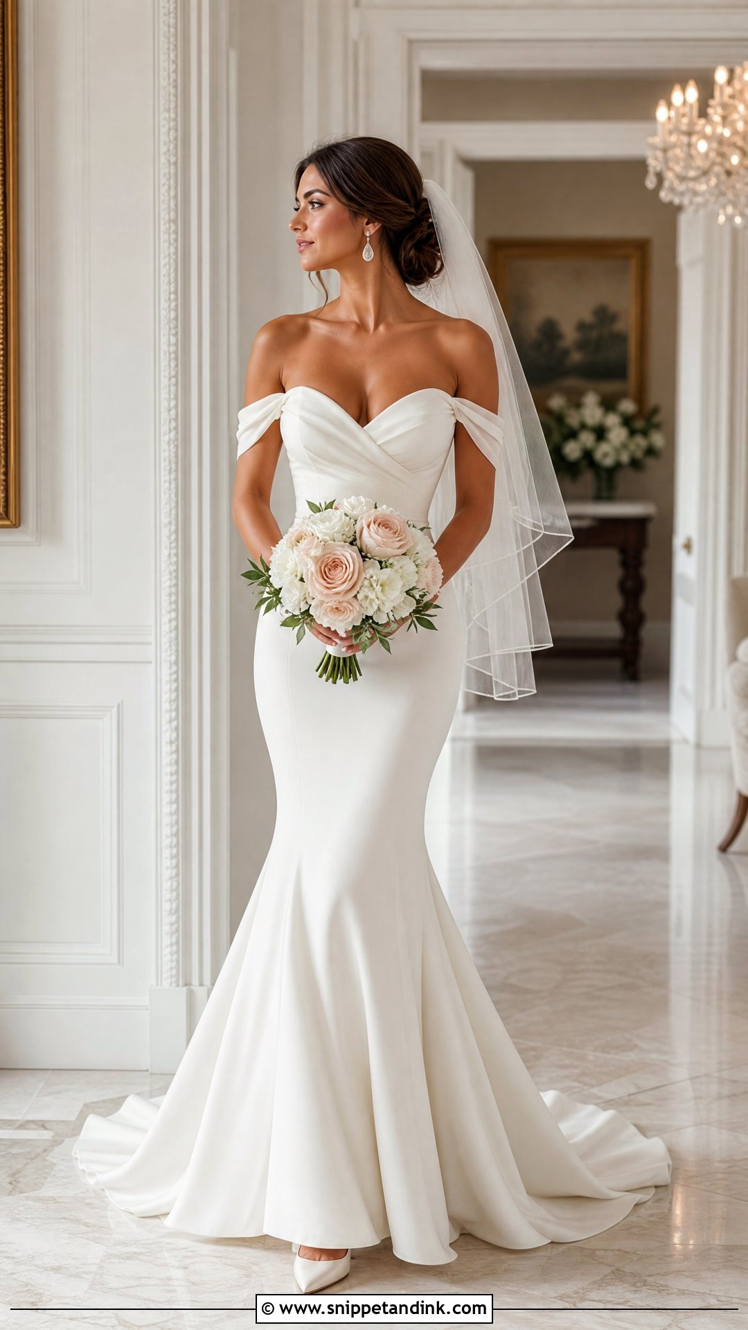 Sweetheart Off the Shoulder Mermaid Wedding Dress - Snippet and Ink - 20 Off the Shoulder Mermaid Wedding Dress Ideas