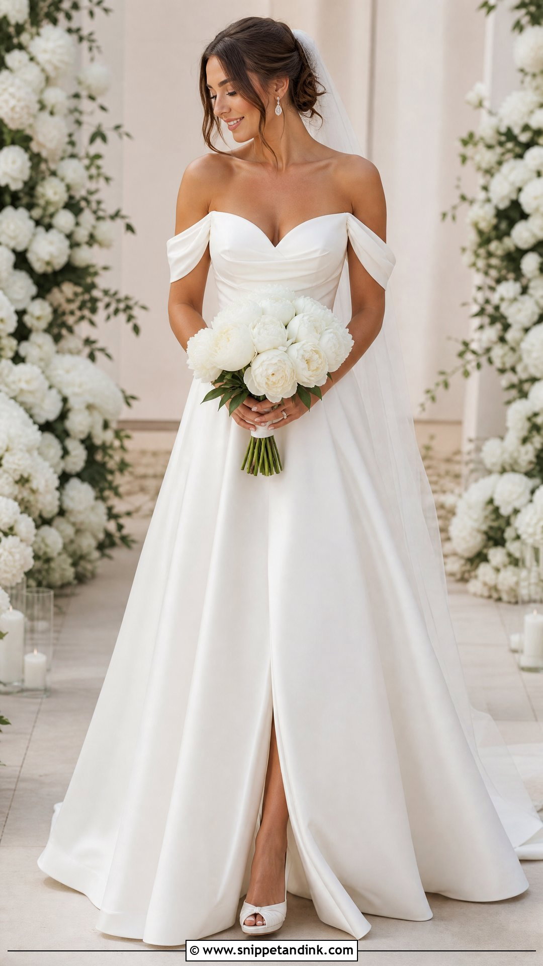 Sweetheart Over the Shoulder Wedding Dress - Snippet and Ink - 20 Over the Shoulder Wedding Dress Ideas