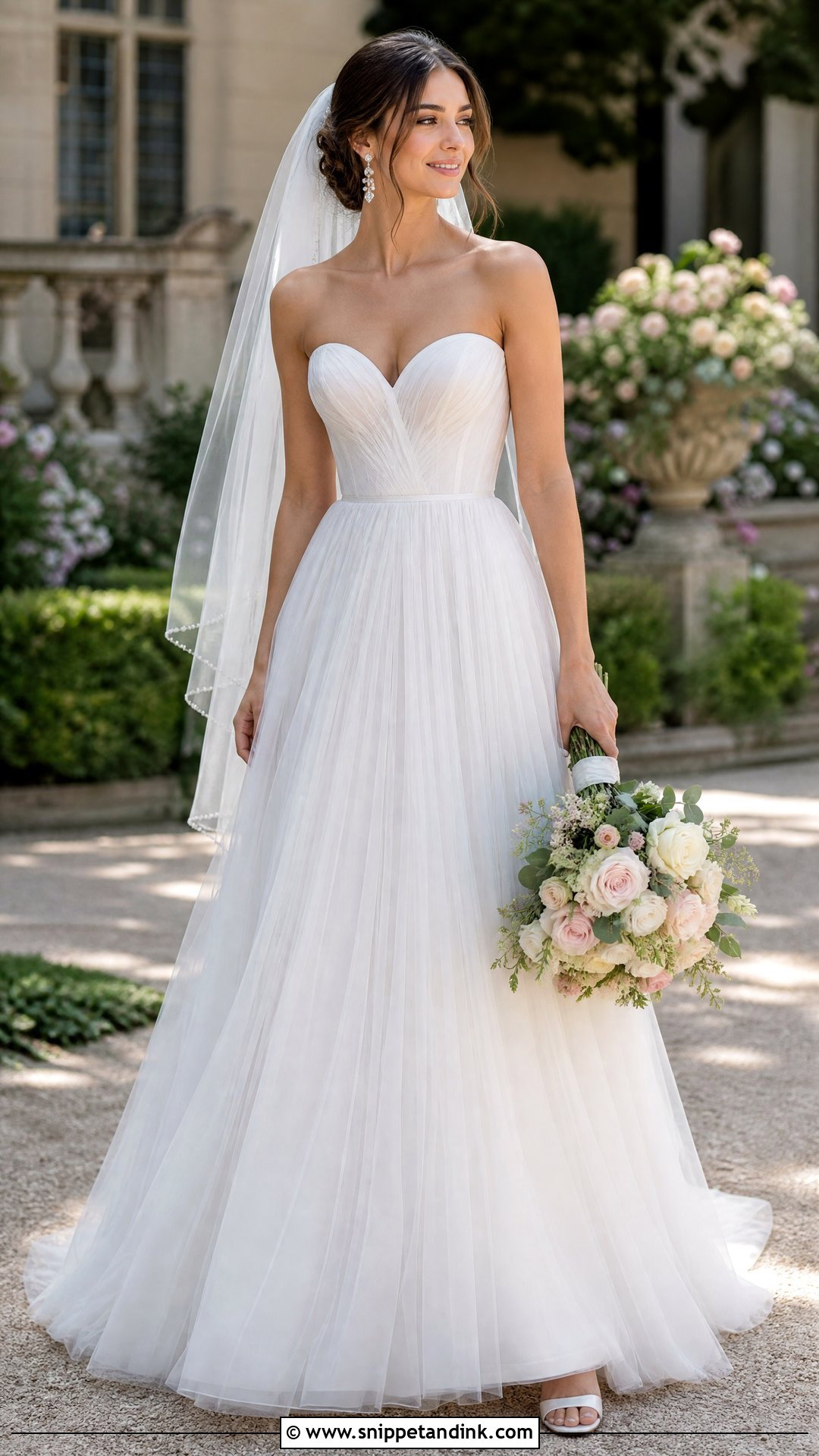 Sweetheart Pleated Tulle Wedding Gown - Snippet and Ink - 20 Pleated Wedding Gown Ideas