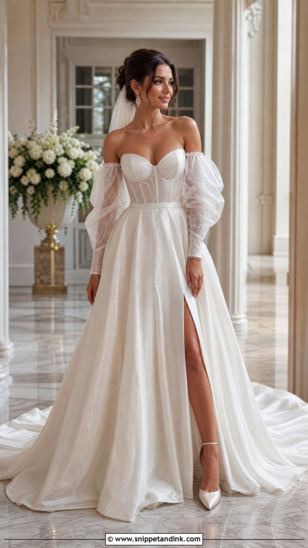 Sweetheart Puff Sleeve Wedding Dress - Snippet and Ink - 20 Wedding Dress Puff Sleeves