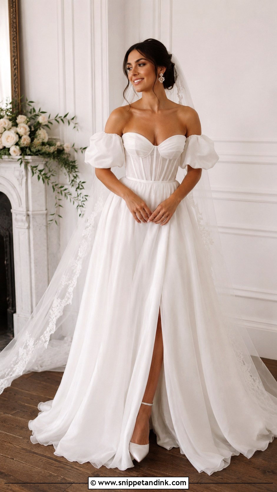 Sweetheart Puffy Sleeve Wedding Dress - Snippet and Ink - 25 Wedding Dress Puffy Sleeves