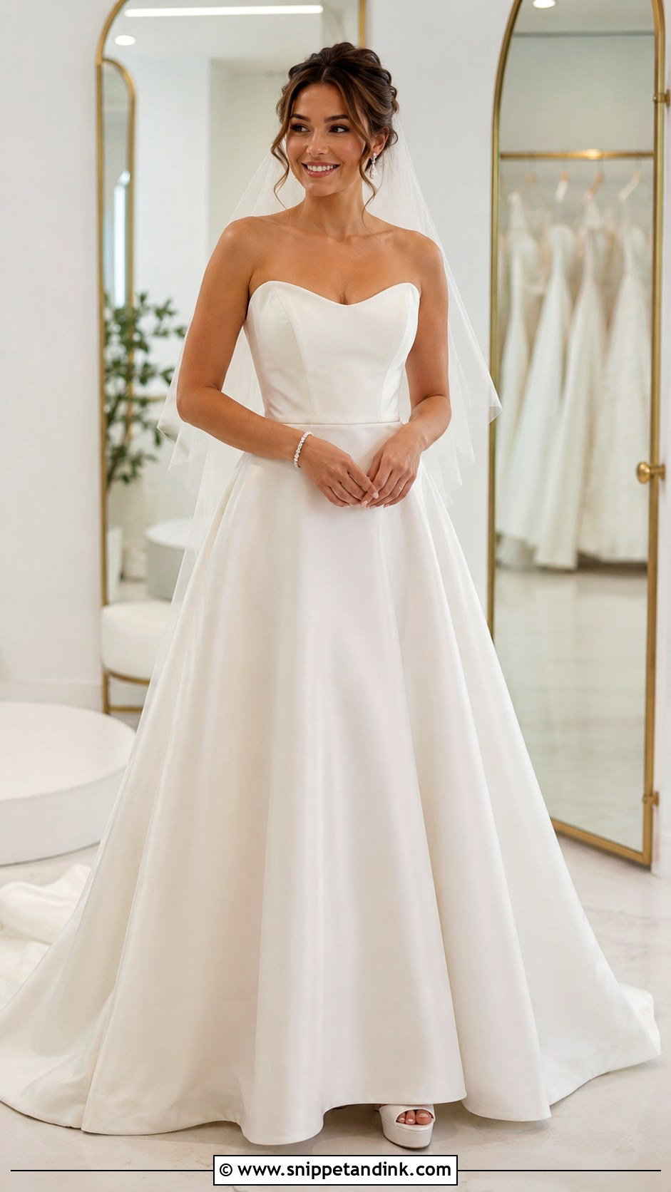 Sweetheart Satin A Line Wedding Dress - Snippet and Ink - 25 Satin a Line Wedding Dress Ideas