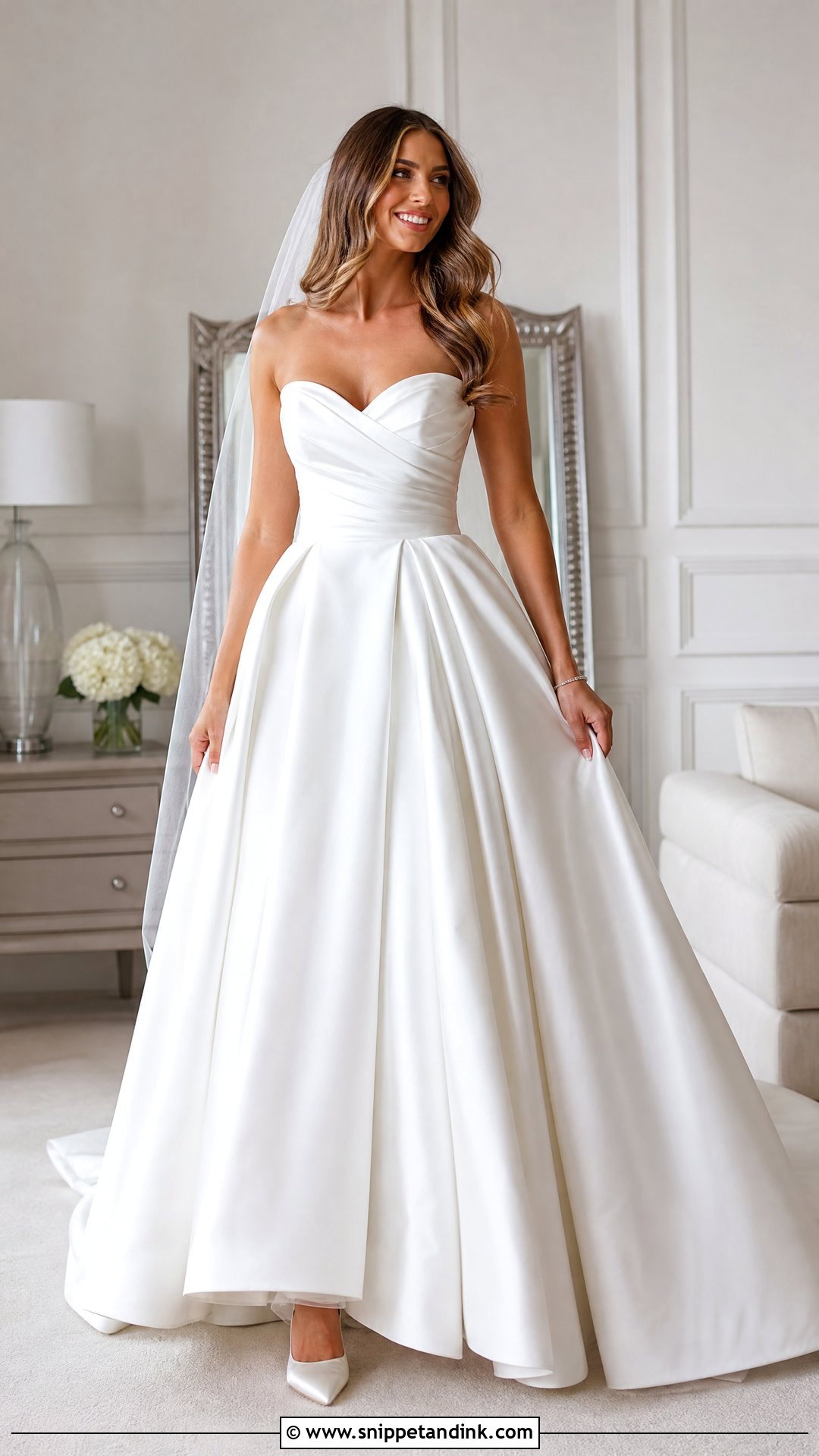 Sweetheart Satin Ball Gown Wedding Dress - Snippet and Ink - 25 Satin Ball Gown Wedding Dress Ideas