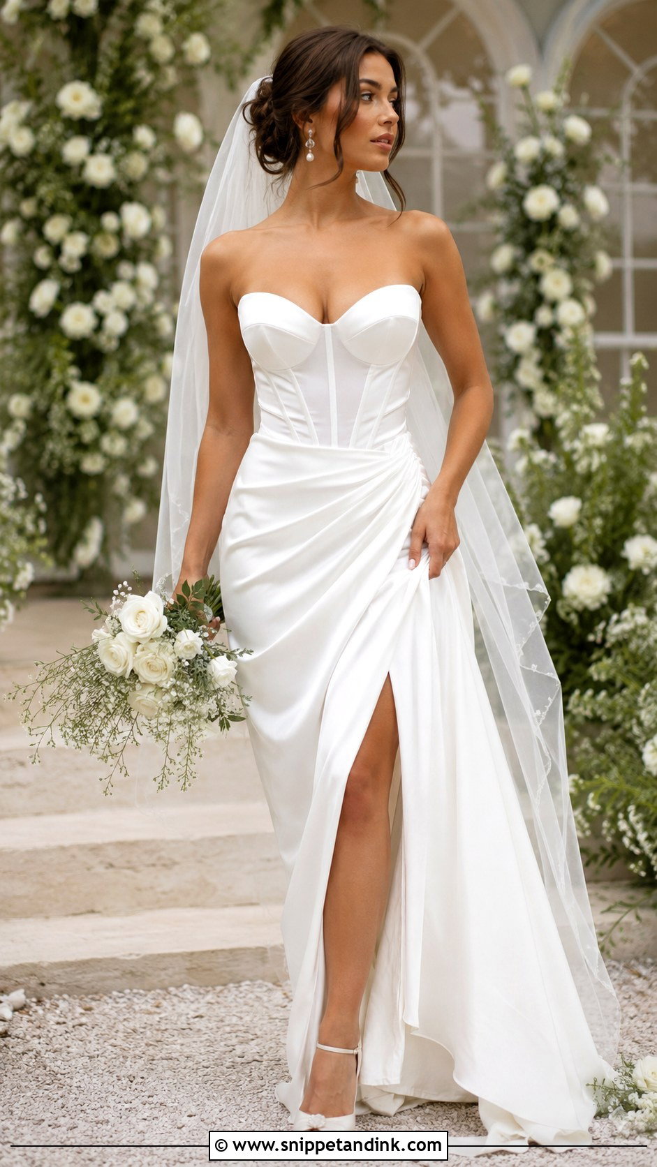 Sweetheart Satin Corset Wedding Dress - Snippet and Ink - 25 Satin Corset Wedding Dress Ideas