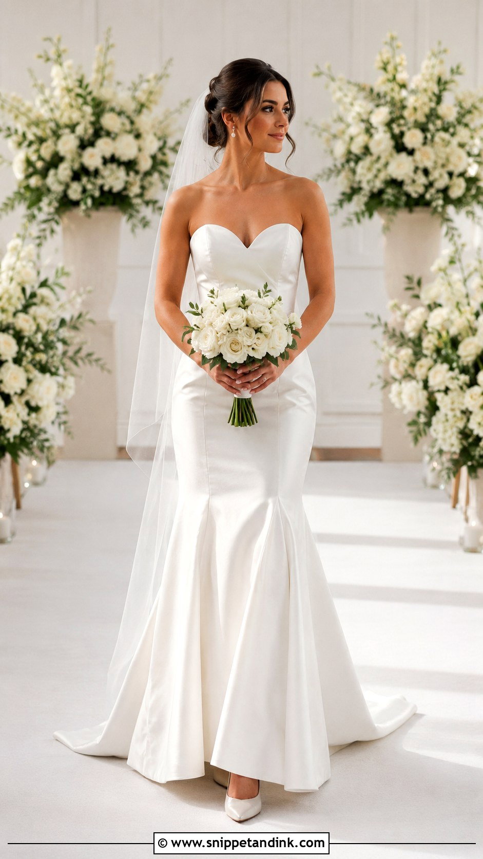 Sweetheart Satin Fit And Flare Wedding Dress - Snippet and Ink - 25 Satin Fit and Flare Wedding Dress Ideas