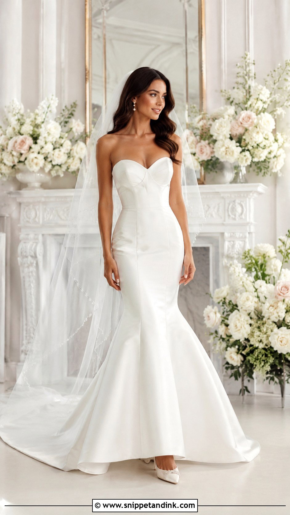 Sweetheart Satin Mermaid Wedding Dress - Snippet and Ink - 25 Satin Mermaid Wedding Dress Ideas