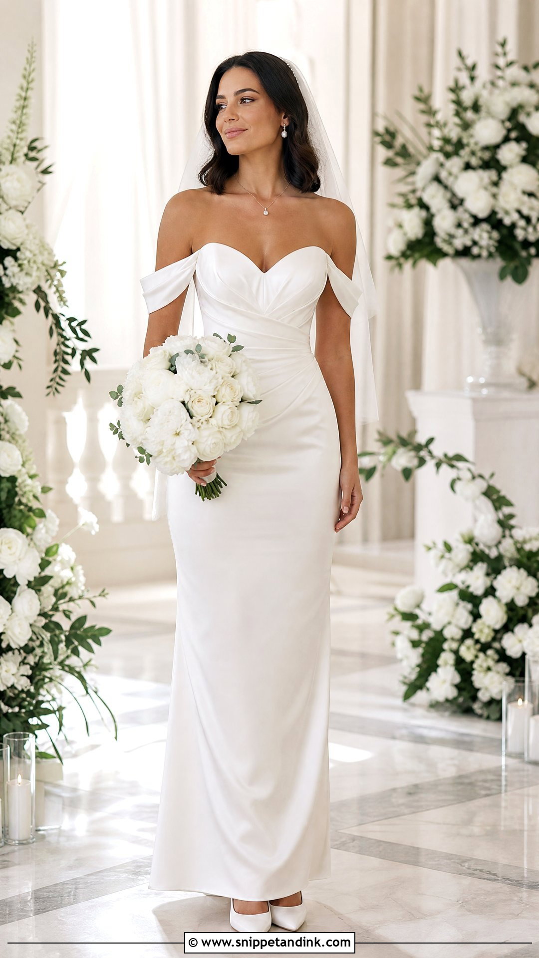 Sweetheart Satin Sheath Wedding Dress - Snippet and Ink - 20 Satin Sheath Wedding Dress Ideas