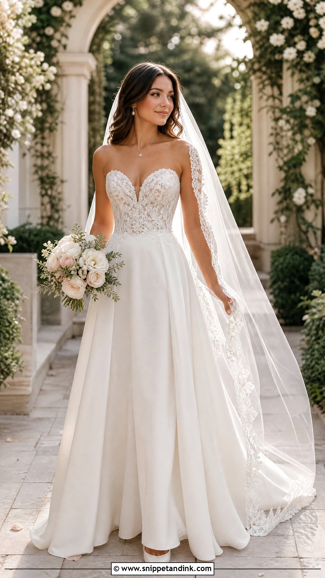 Sweetheart Silk And Lace Wedding Dress - Snippet and Ink - 25 Silk and Lace Wedding Dress Ideas