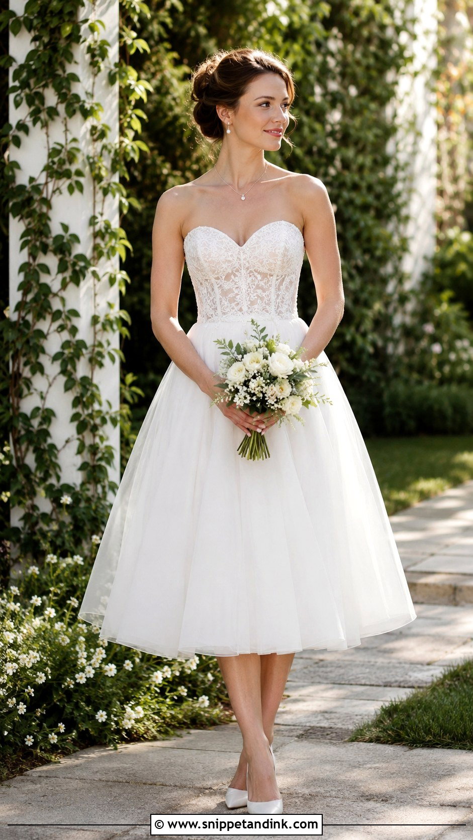 Sweetheart Tea Length Wedding Dress - Snippet and Ink - 25 Tea Length Wedding Dress Vintage Ideas
