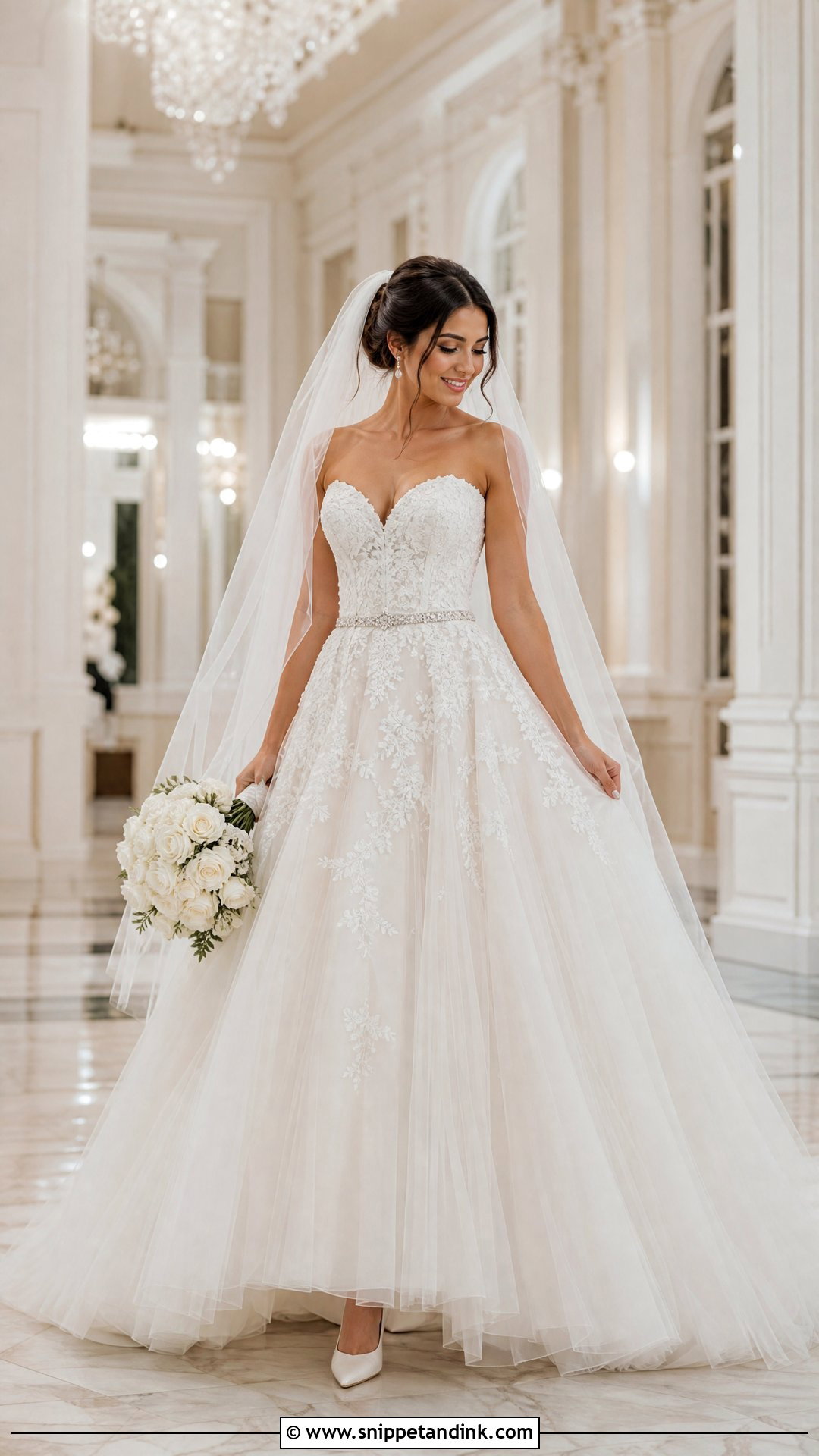 Sweetheart Tulle A Line Princess Wedding Dress - Snippet and Ink - 20 Wedding Dresses a Line Princess