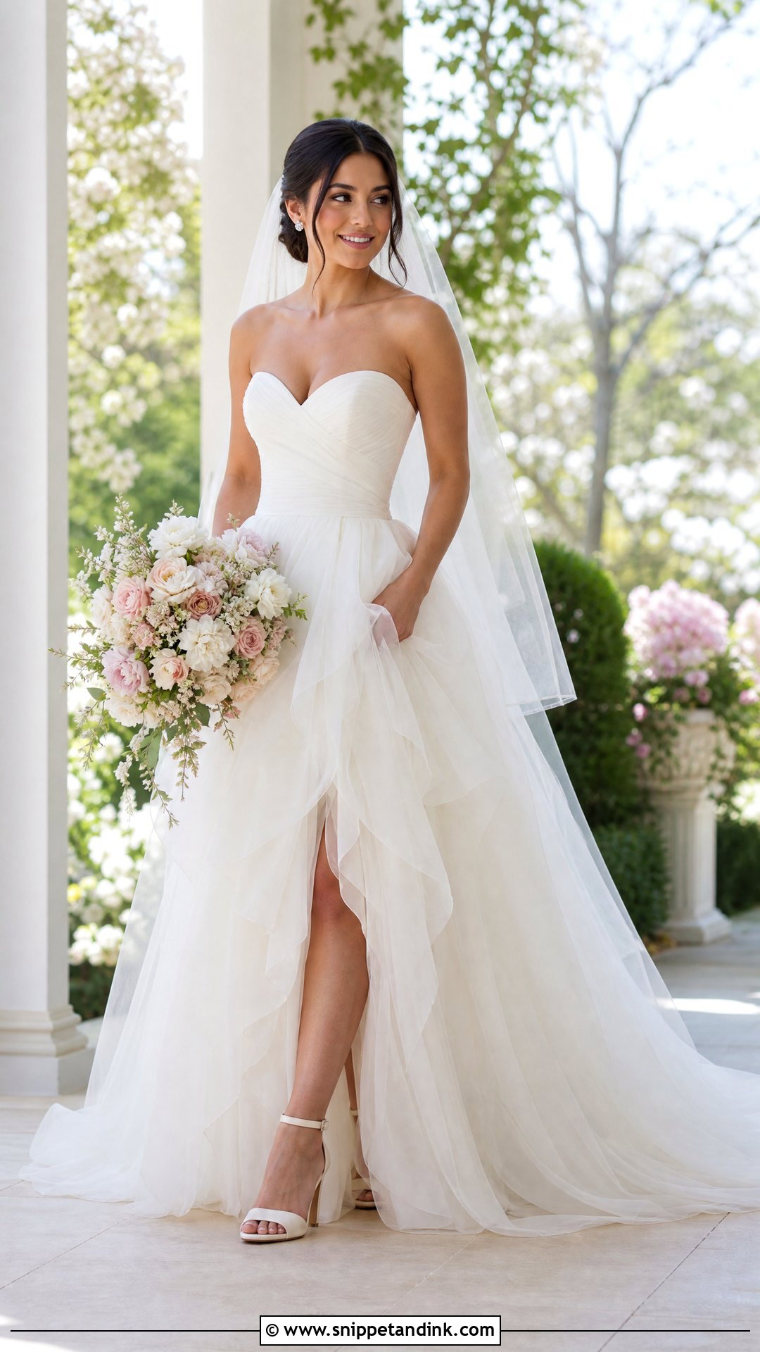 Sweetheart Tulle Waterfall Wedding Dress - Snippet and Ink - 20 Waterfall Wedding Dress Ideas