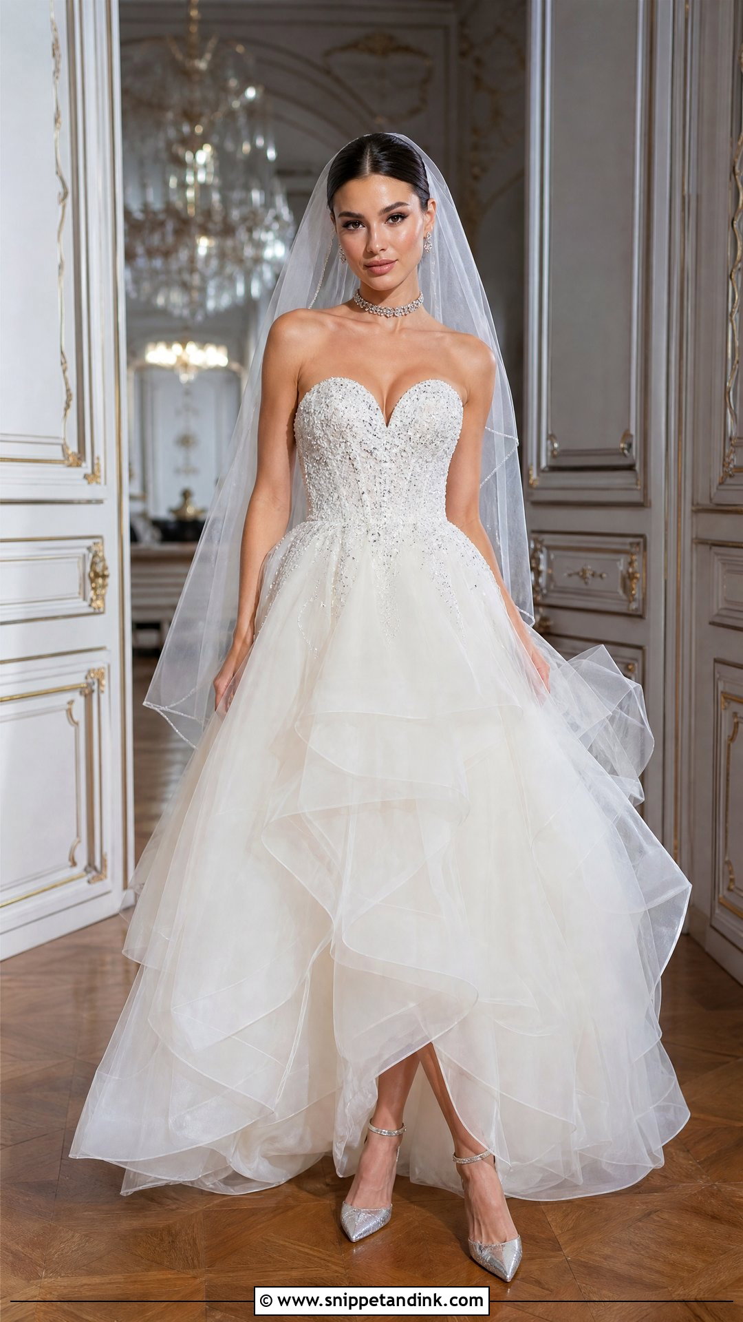 Sweetheart Wedding Dress With Crystal Choker - Snippet and Ink - 20 Wedding Dress with Choker Ideas