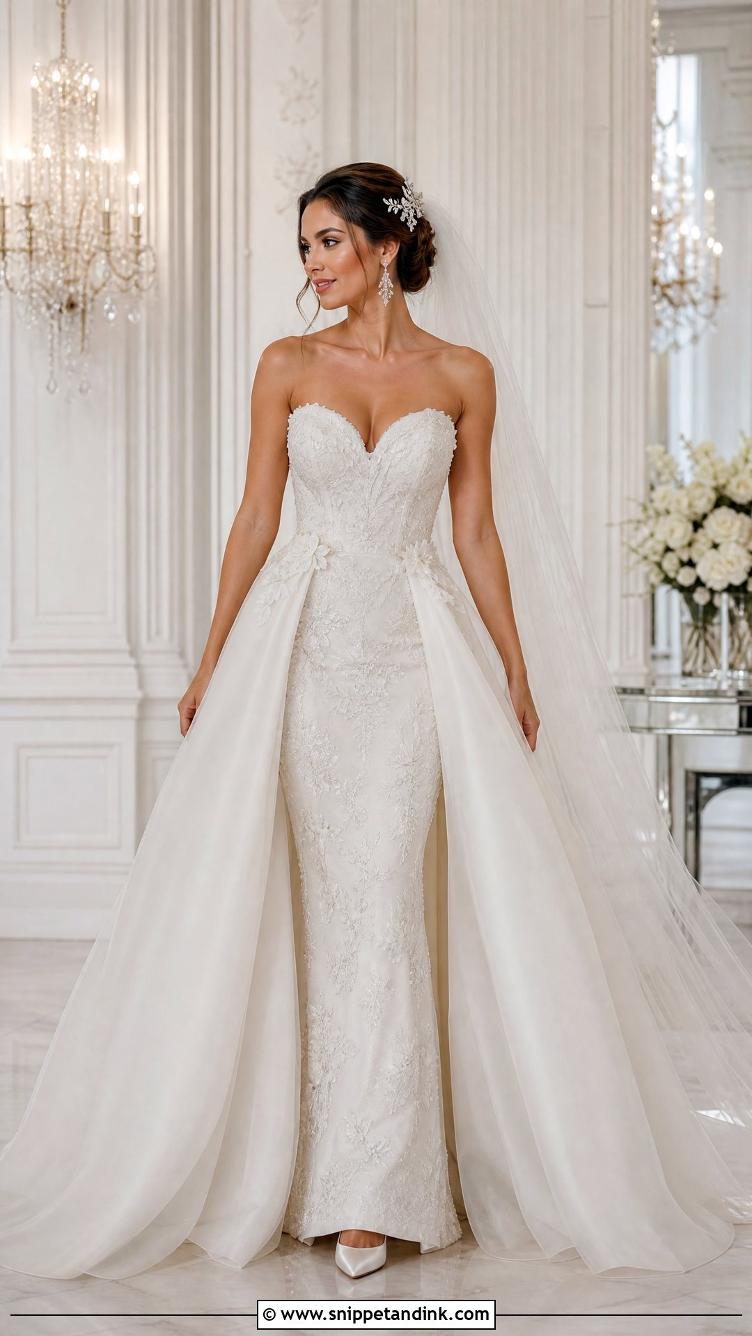 Sweetheart Wedding Dress With Detachable Overskirt - Snippet and Ink - 20 Sweet Heart Wedding Dress Ideas
