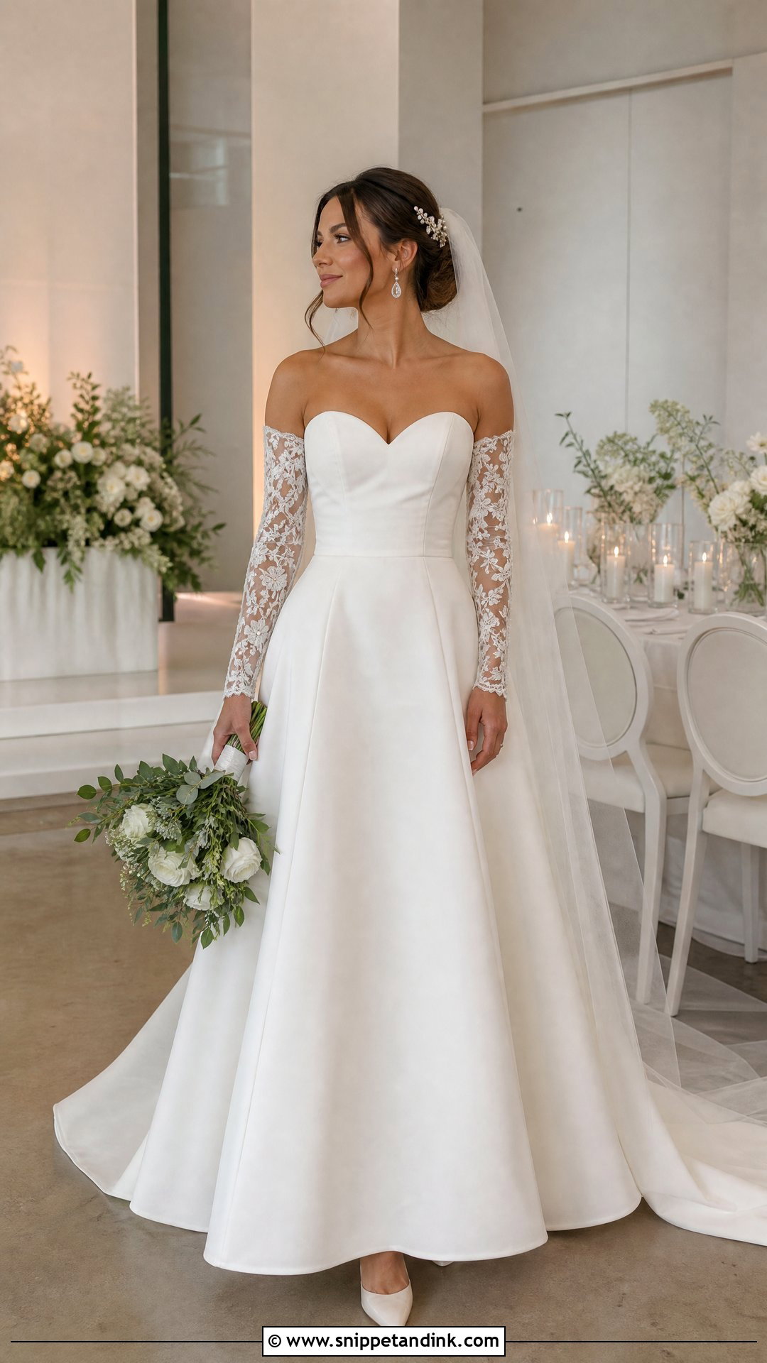 Sweetheart Wedding Dress With Detachable Sleeves - Snippet and Ink - 20 Sweet Heart Wedding Dress Ideas