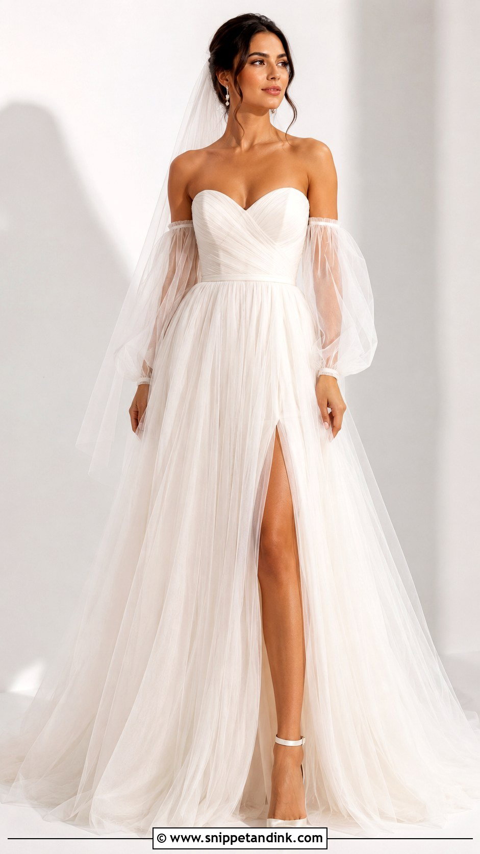Sweetheart Wedding Dress With Detachable Sleeves - Snippet and Ink - 25 Sweetheart Wedding Dress Ideas