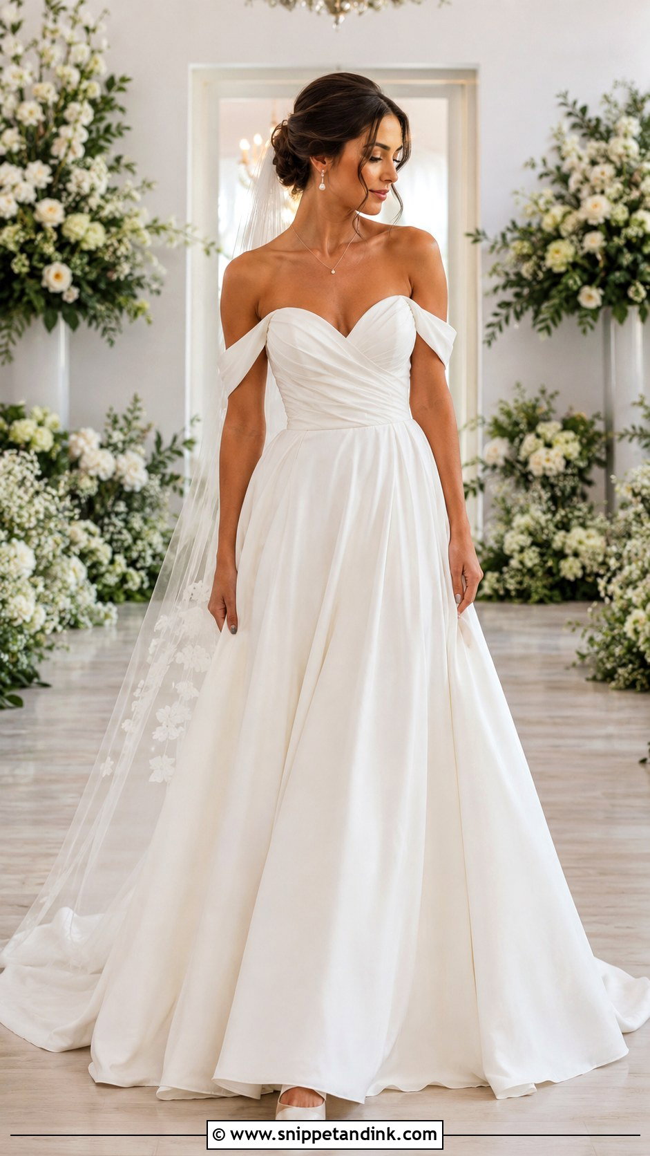 Sweetheart Wedding Dress With Draped Sleeves - Snippet and Ink - 20 Romantic Wedding Dress with Sleeves