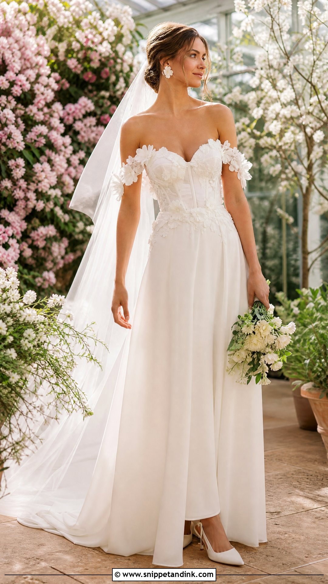 Sweetheart Wedding Dress With Floral Sleeves - Snippet and Ink - 20 Wedding Dresses Off the Shoulder Sleeves