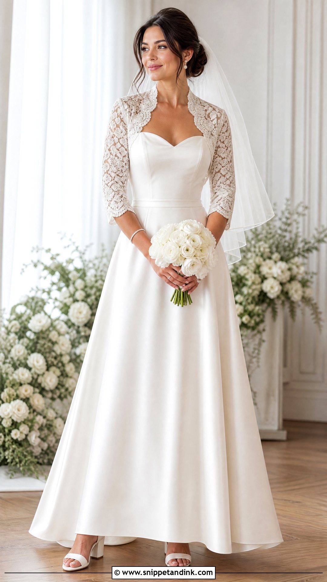 Sweetheart Wedding Dress With Lace Bolero - Snippet and Ink - 20 Simple Traditional Wedding Dress Ideas