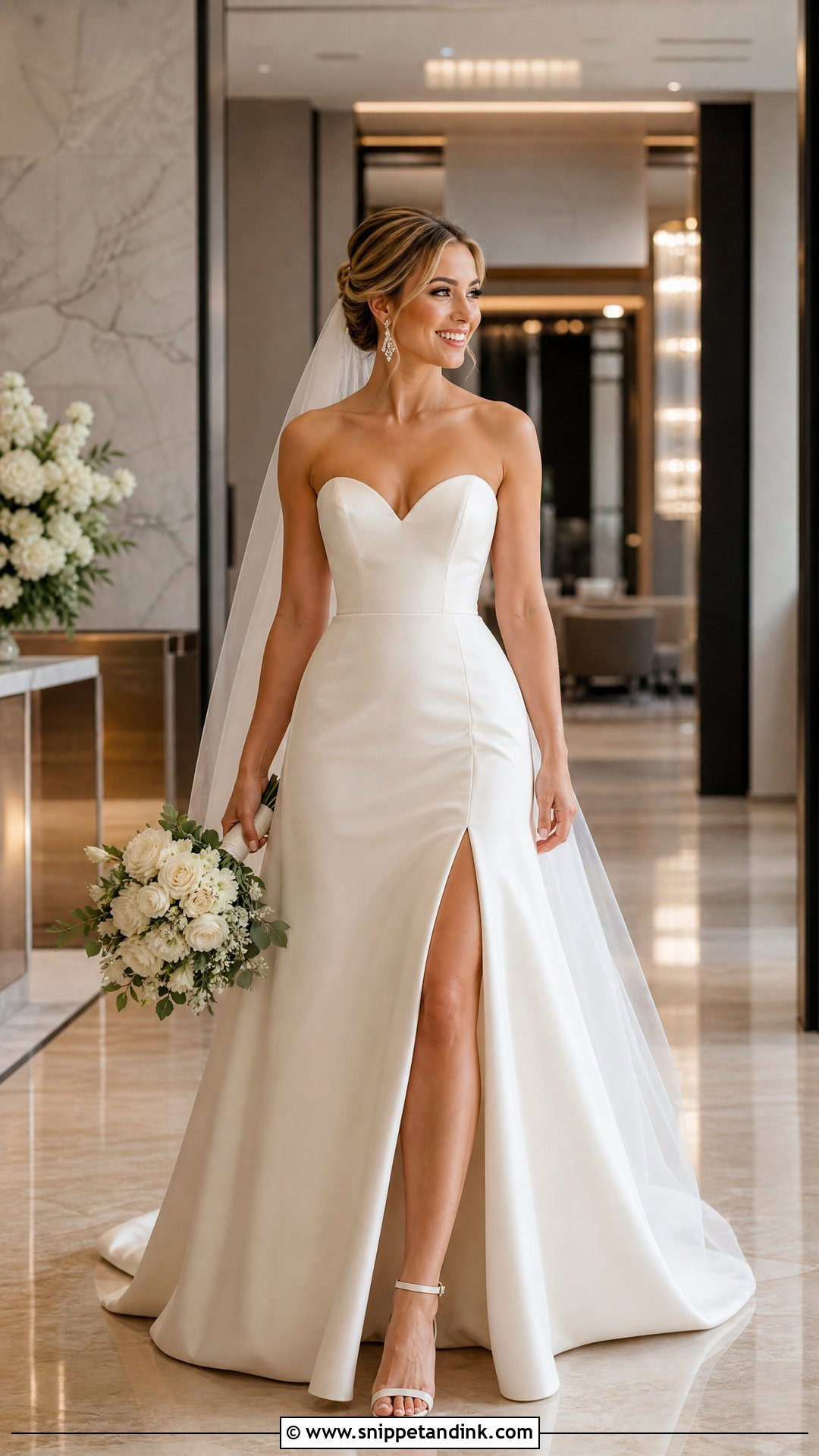 Sweetheart Wedding Dress With Slit - Snippet and Ink - 20 Sweetheart Neck Wedding Dress Ideas