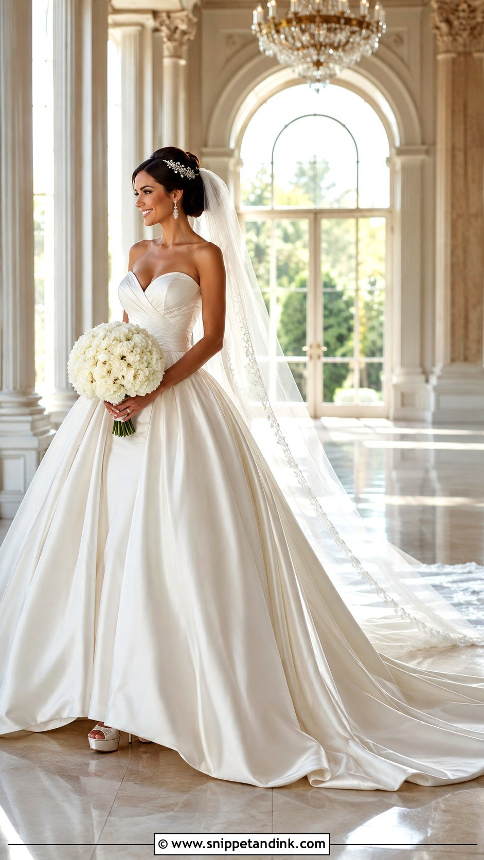Sweetheart Wedding Gown With Cathedral Train - Snippet and Ink - 20 Big Wedding Gown Ideas