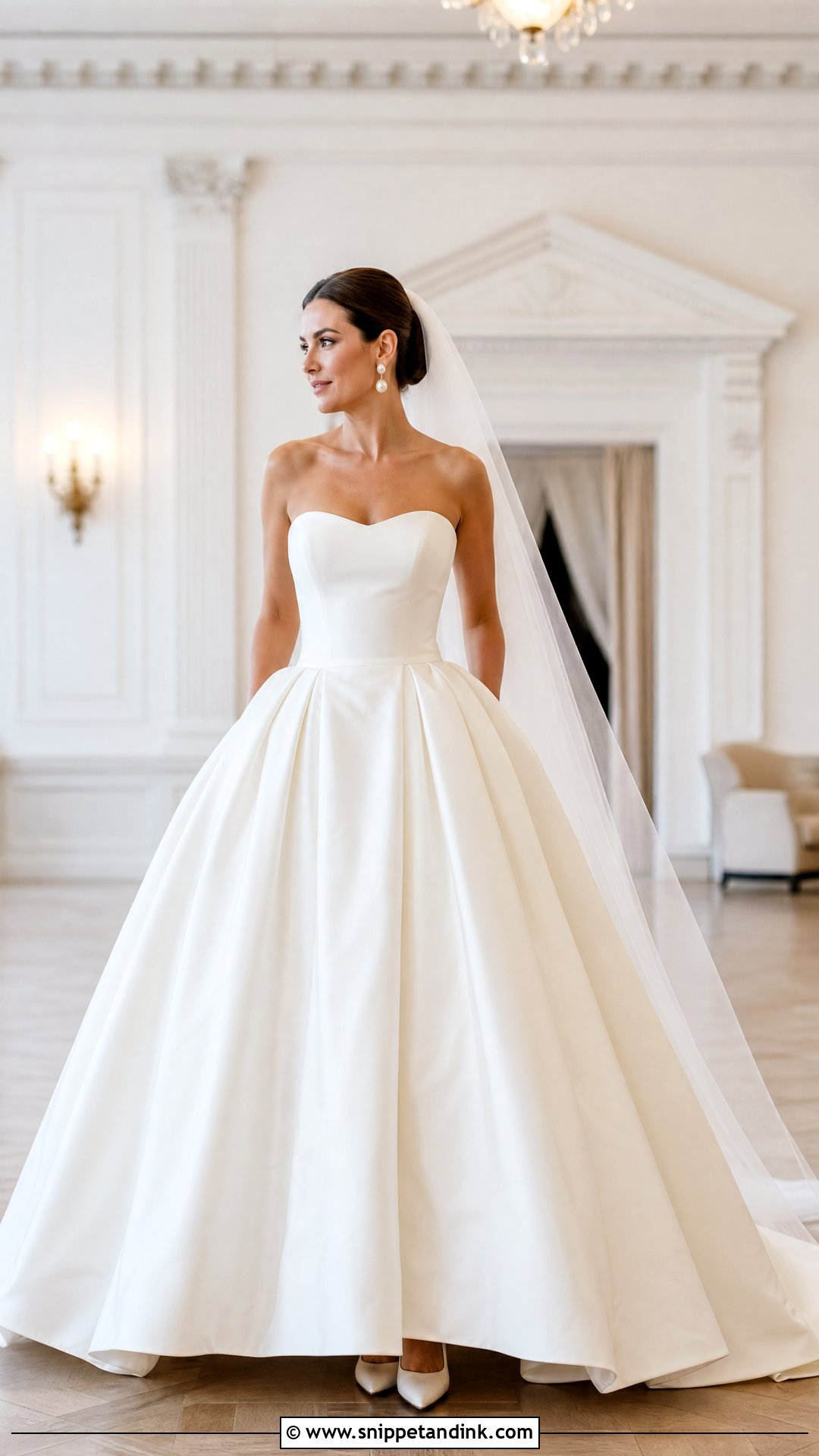 Taffeta Ball Gown Wedding Dress - Snippet and Ink - 20 No Lace Wedding Dresses