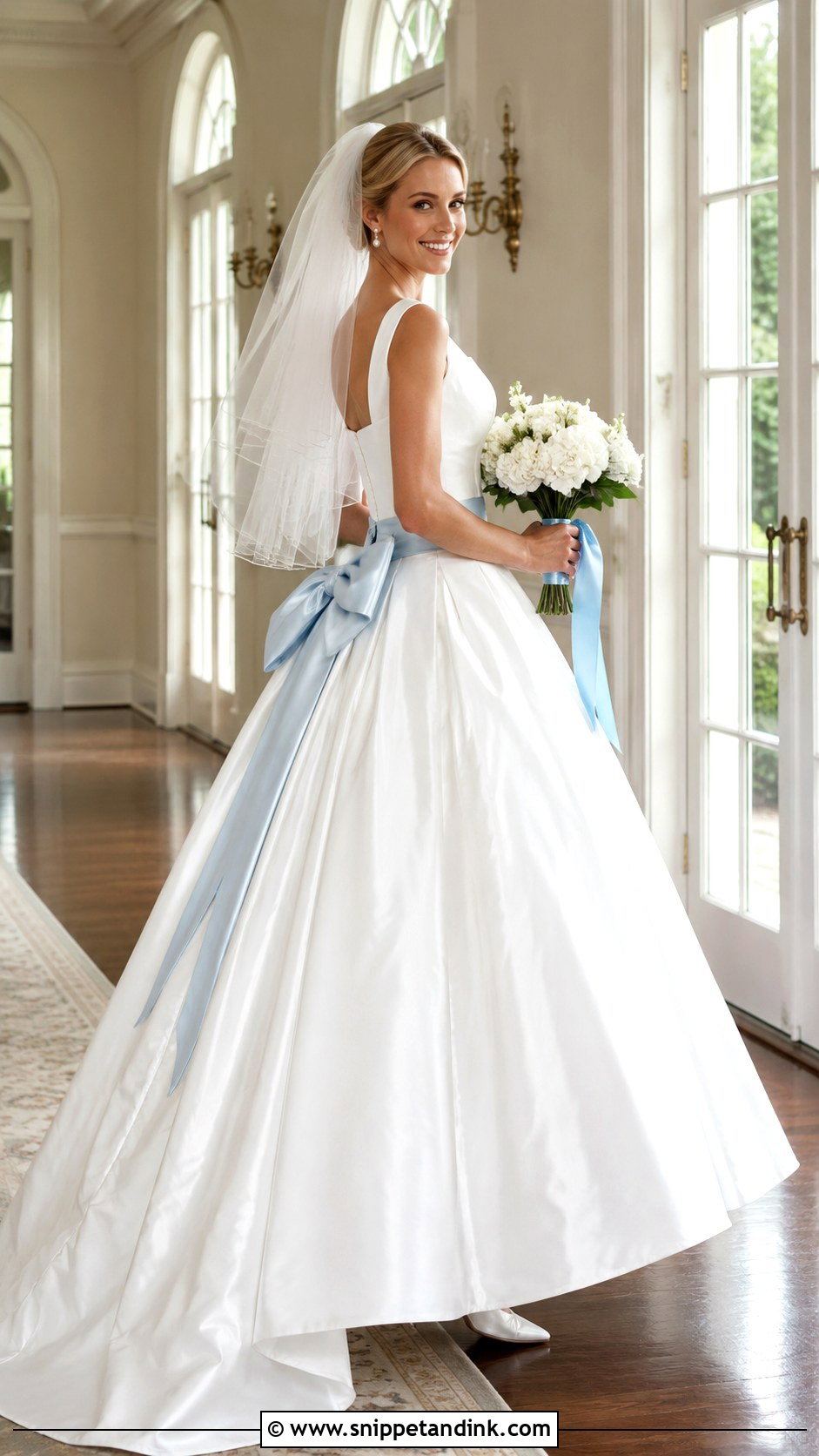 Taffeta Wedding Dress With Colored Sash - Snippet and Ink - 20 2000s Wedding Dresses