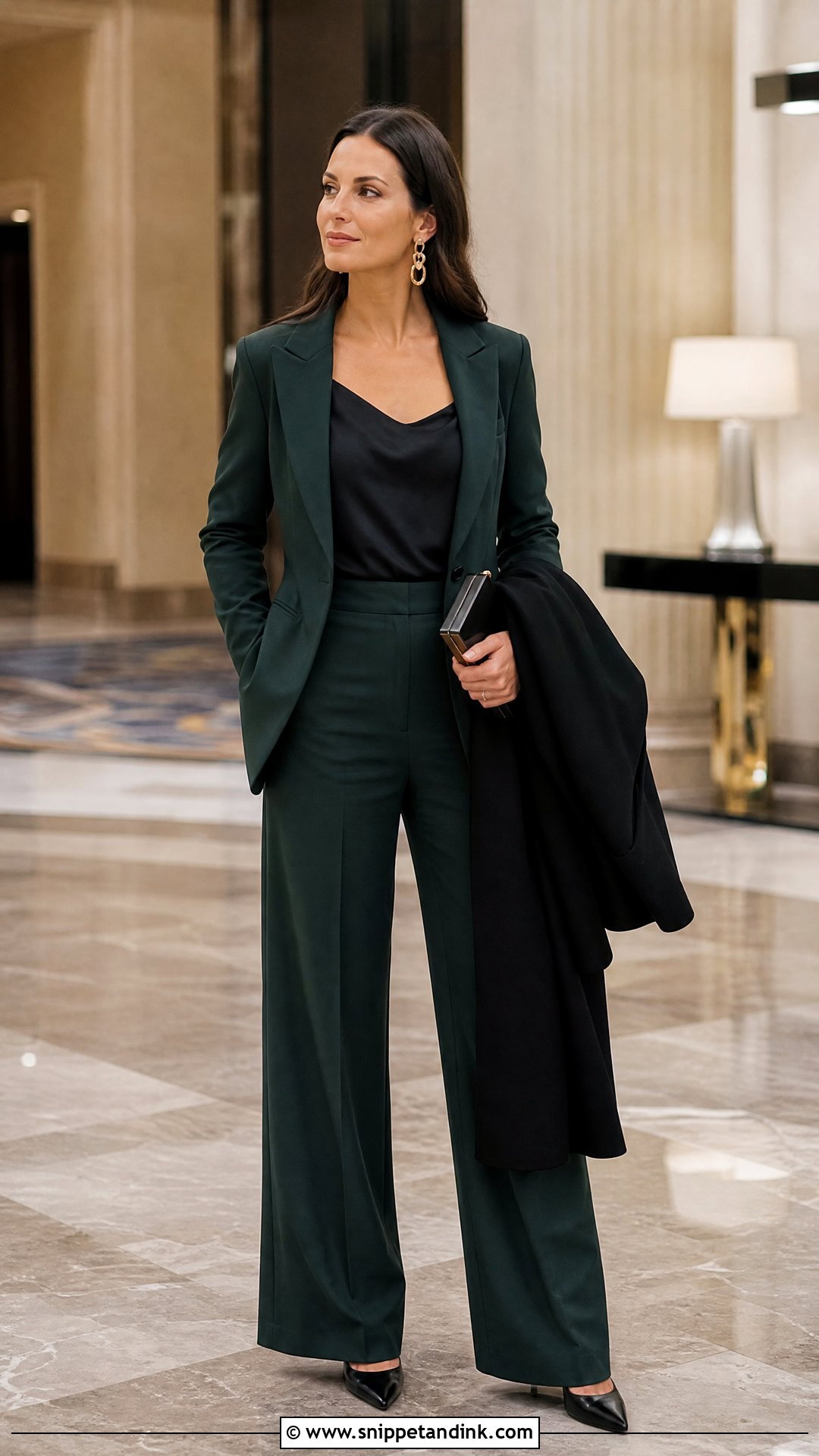 Tailored Pantsuit Winter Rehearsal Dinner Outfit - Snippet and Ink - 25 Winter Rehearsal Dinner Outfit Ideas