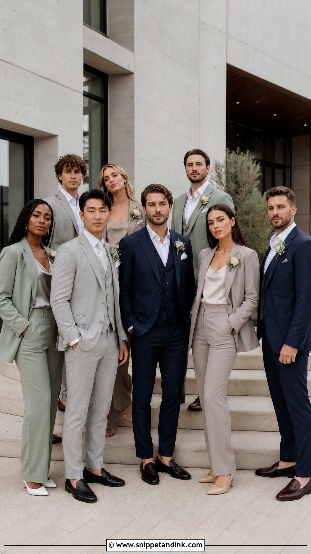 Tailored Suit Wedding Party Attire - Snippet and Ink - 20 Wedding Party Attire Ideas