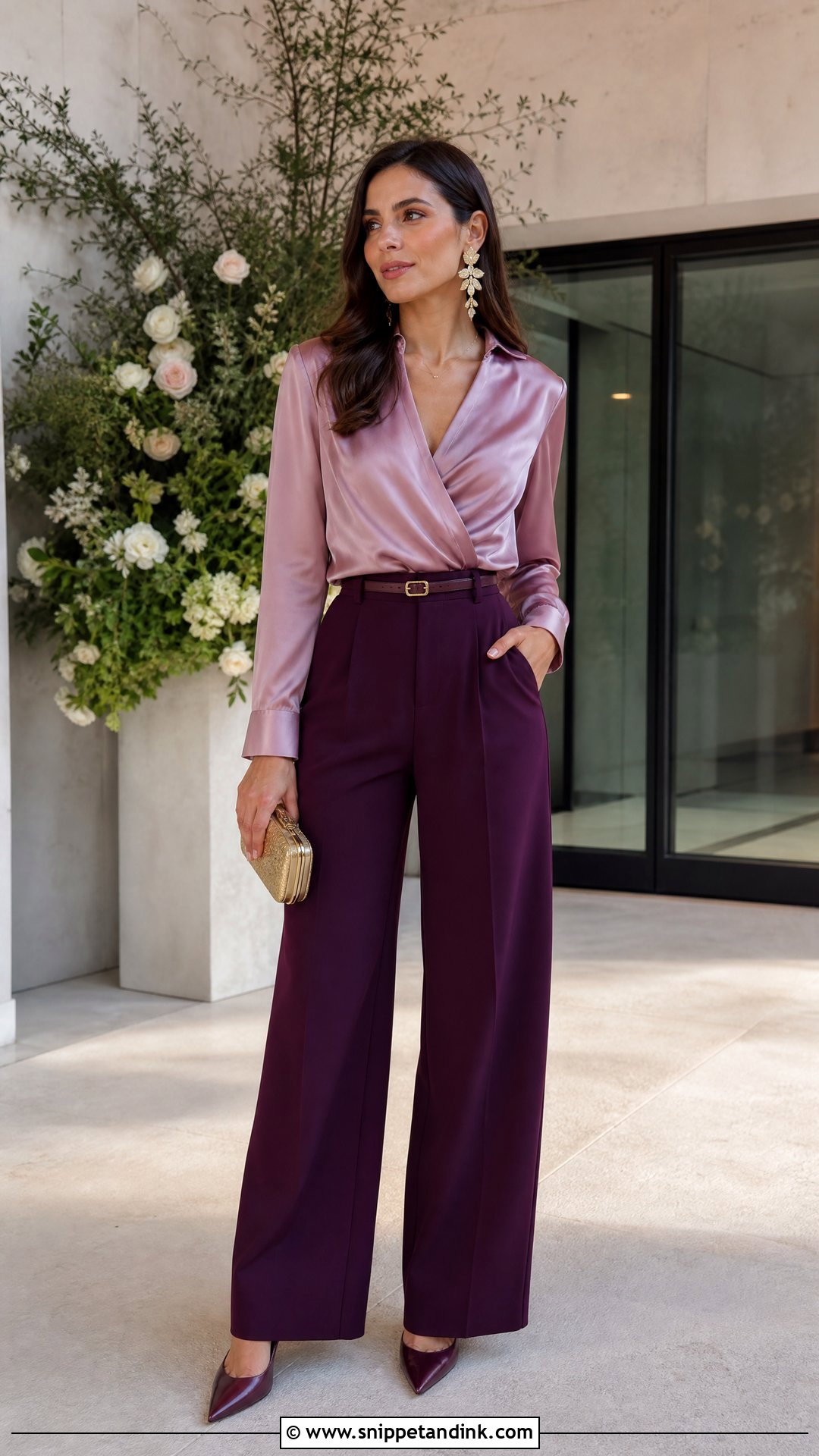 Tailored Trousers And Blouse Wedding Guest Outfit - Snippet and Ink - 20 Outfits for a Wedding