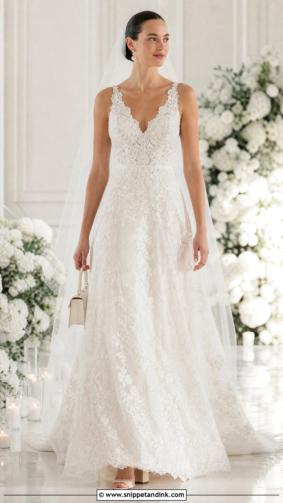 Tall Bride A Line Wedding Dress With Block Heels - Snippet and Ink - 20 Tall Bride Ideas