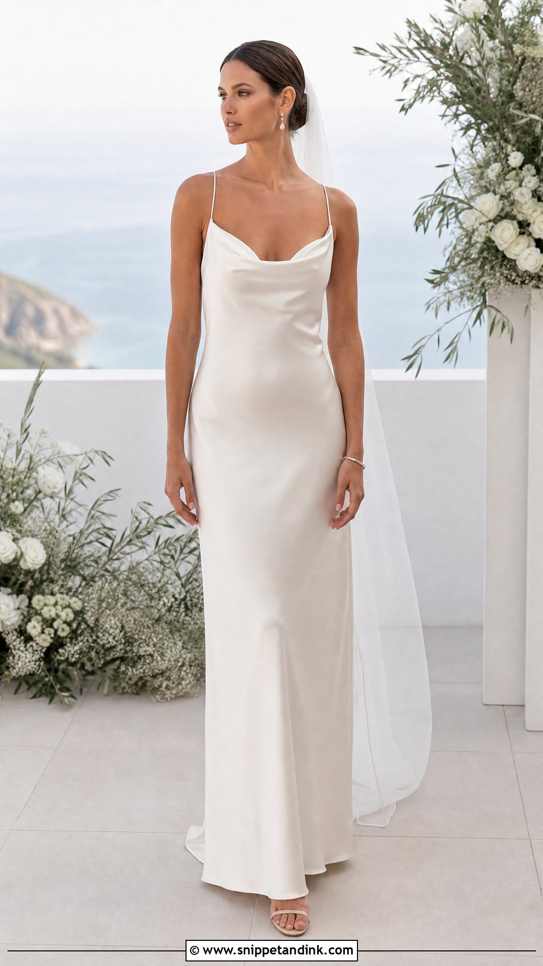 Tall Bride Slip Wedding Dress With Strappy Sandals - Snippet and Ink - 20 Tall Bride Ideas