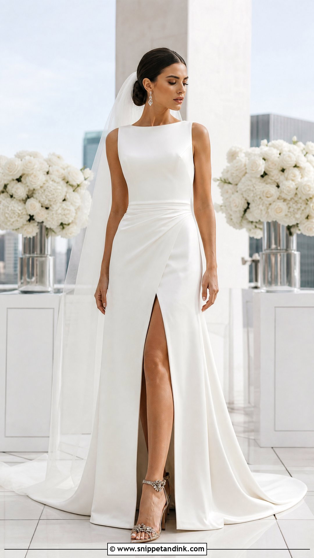 Tall Bride Wedding Dress With Statement Heels - Snippet and Ink - 20 Tall Bride Ideas