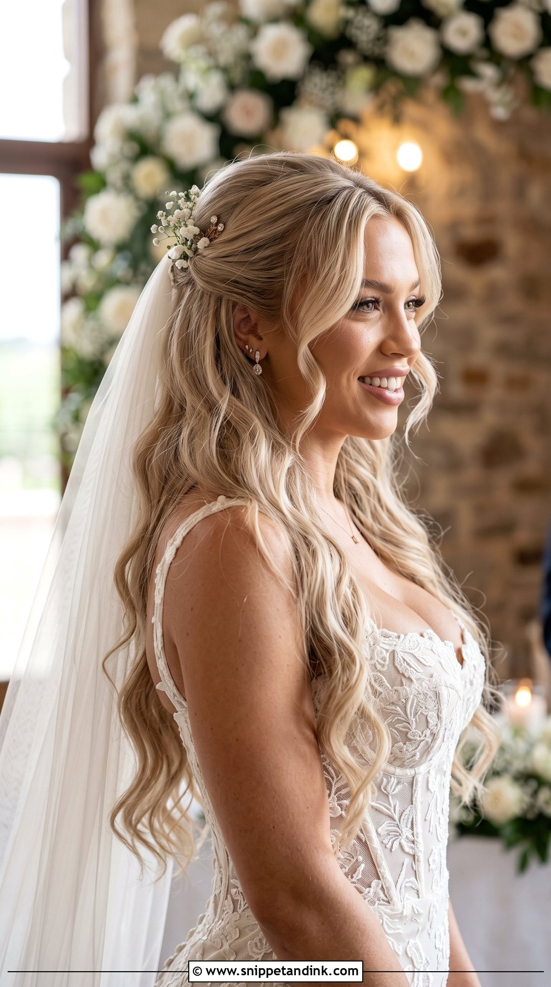 Tammy Hembrow Bridal Half Up Hair - Snippet and Ink - 15 Tammy Hembrow Wedding Hair Ideas